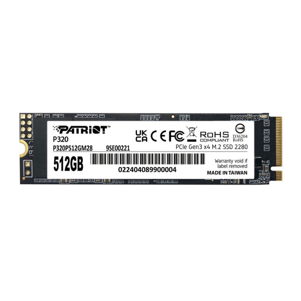 Накопичувач SSD M.2 Patriot P320 512GB NVMe 2280 Gen3.0 x4 3D TLC