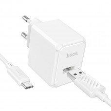 Мережевий зарядний пристрій HOCO CS11A Ocean single port charger set(Type-C) White