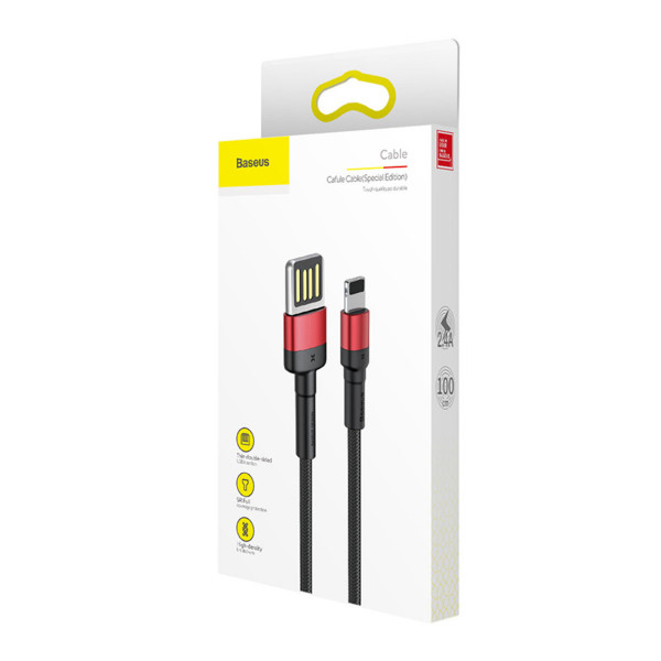 Кабель Baseus Cafule Cable（Special Edition）USB For iP 1m Red+Black