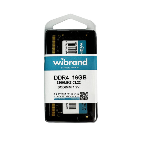 Оперативна пам'ять DDR4 Wibrand 16GB 3200MHz CL22 SODIMM