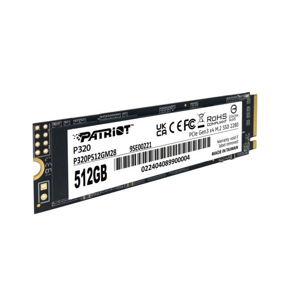 Накопичувач SSD M.2 Patriot P320 512GB NVMe 2280 Gen3.0 x4 3D TLC