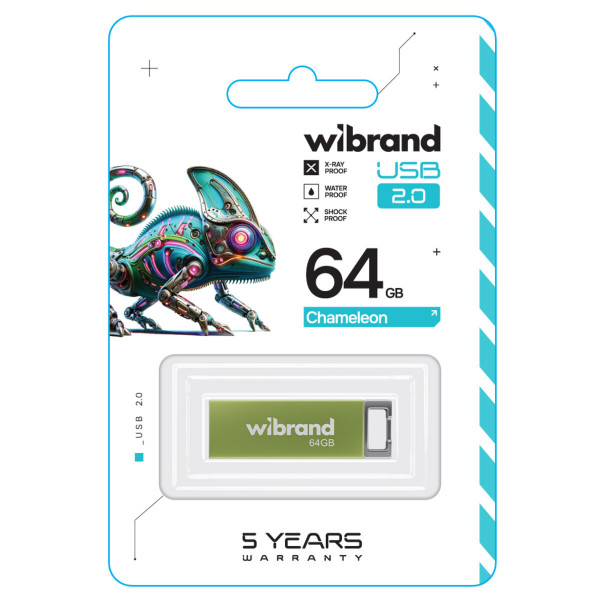 Флеш-накопичувач Wibrand USB 2.0 Chameleon 64Gb Light Green