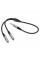 Аудіокабель HOCO UPA21 2-in-1 3.5 headset audio adapter cable(male to 2*female) Metal gray
