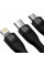 Кабель Baseus Flash Series Ⅱ One-for-three Fast Charging Data Cable USB to M+L+C 100W 1.2m Black