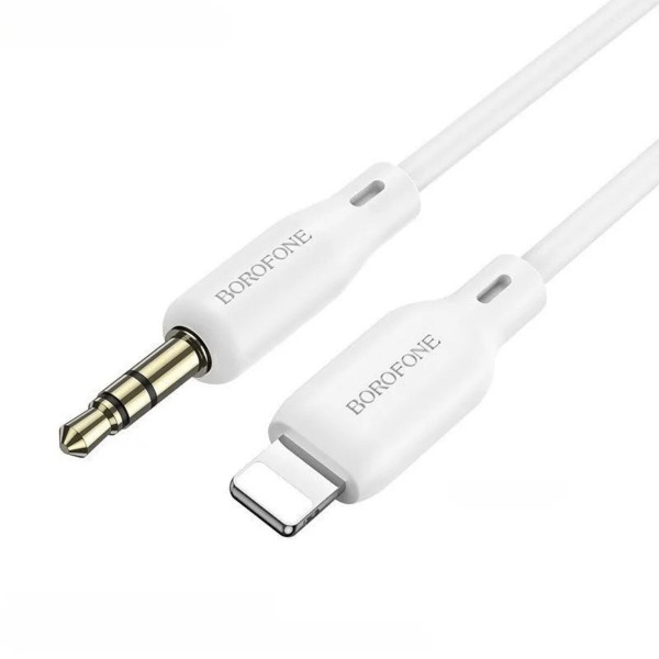 Аудіокабель BOROFONE BL18 iP silicone digital audio conversion cable White