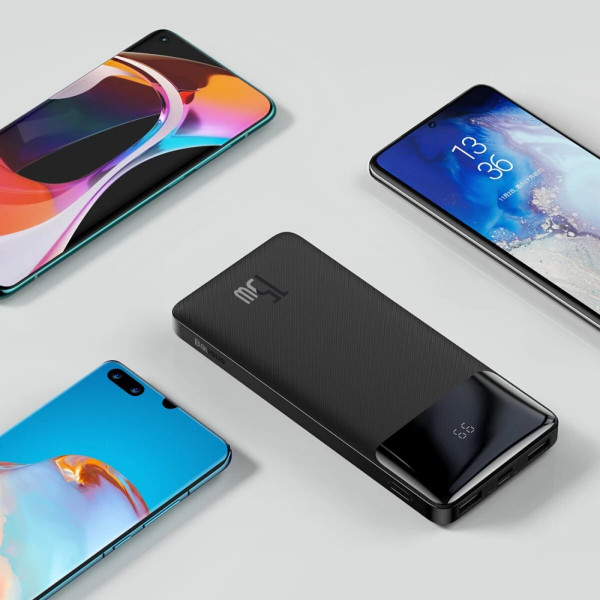 Зовнішній акумулятор Baseus Bipow Digital Display Power Bank 10000mAh 15W Black