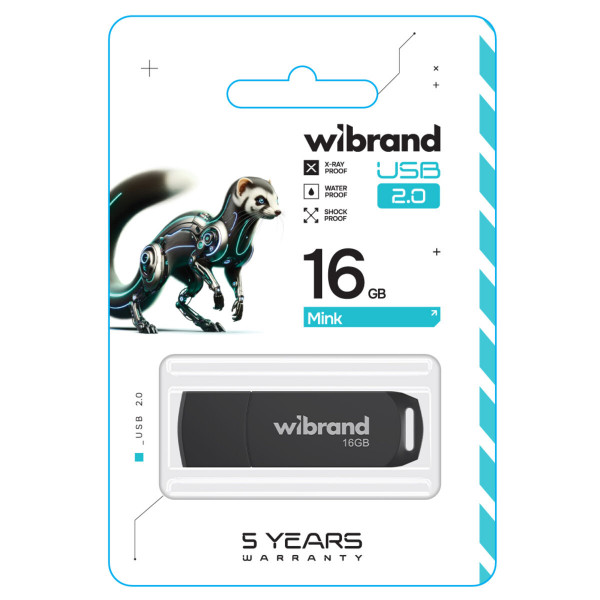 Флеш-накопичувач Wibrand USB 2.0 Mink 16Gb Black