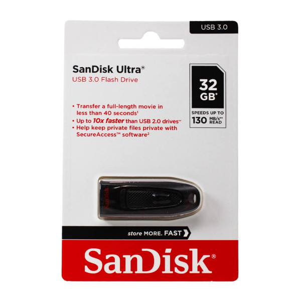 Флеш-накопичувач SanDisk USB 3.0 Ultra 32Gb (130Mb/s)