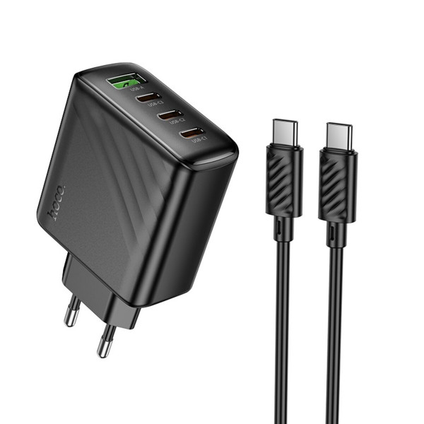 Мережевий зарядний пристрій з кабелем HOCO CS27A Supply PD67W (3C1A) charger set (C to C)(EU) Black