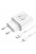 Мережевий зарядний пристрій з кабелем HOCO N22 Jetta PD25W charger set (Type-C to iP)(EU) White
