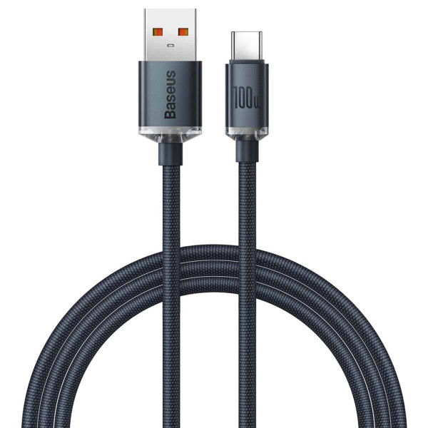 Кабель Baseus Crystal Shine Series Fast Charging Data Cable USB to Type-C 100W 1.2m Black