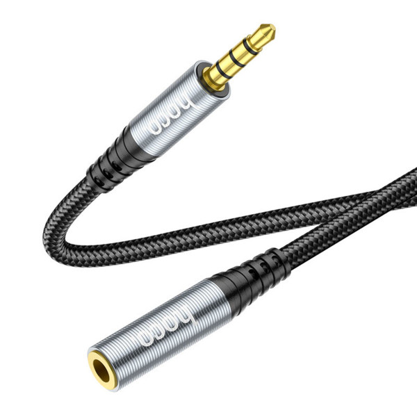 Аудiокабель HOCO UPA20 3.5 audio extension cable male to female (L=2M) Metal Gray