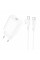 Мережевий зарядний пристрій з кабелем BOROFONE BA21A Pro Long journey single port PD20W charger set(C to C) White