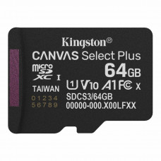 Карта пам'яті microSDXC (UHS-1) Kingston Canvas Select Plus Gen3 64Gb class 10 А1 (R-100MB/s)