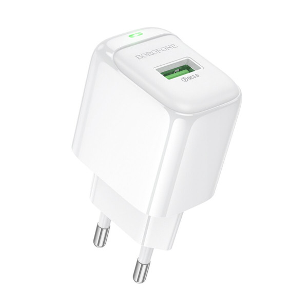 Мережевий зарядний пристрій BOROFONE BAS42A Potential single-port QC3.0 charger(EU) White