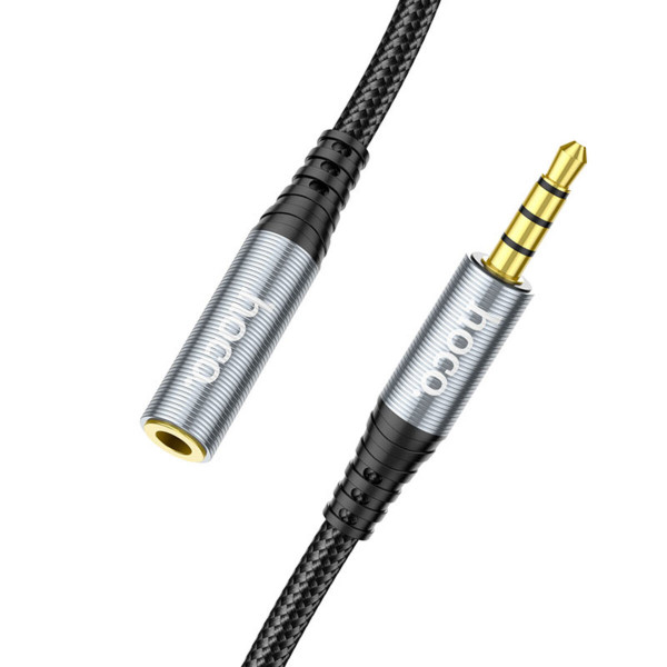 Аудiокабель HOCO UPA20 3.5 audio extension cable male to female (L=2M) Metal Gray