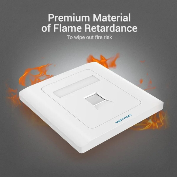 Мережева розетка Vention 1 Port keystone Jack Wall Plate White 86 Type (IFAW0)