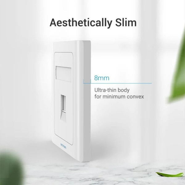 Мережева розетка Vention 1 Port keystone Jack Wall Plate White 86 Type (IFAW0)