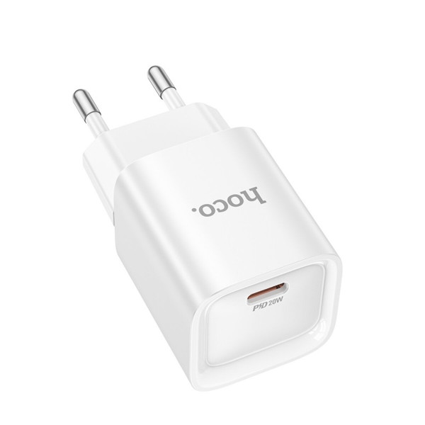 Мережевий зарядний пристрій HOCO C146A Charm single port PD20W charger (EU) White