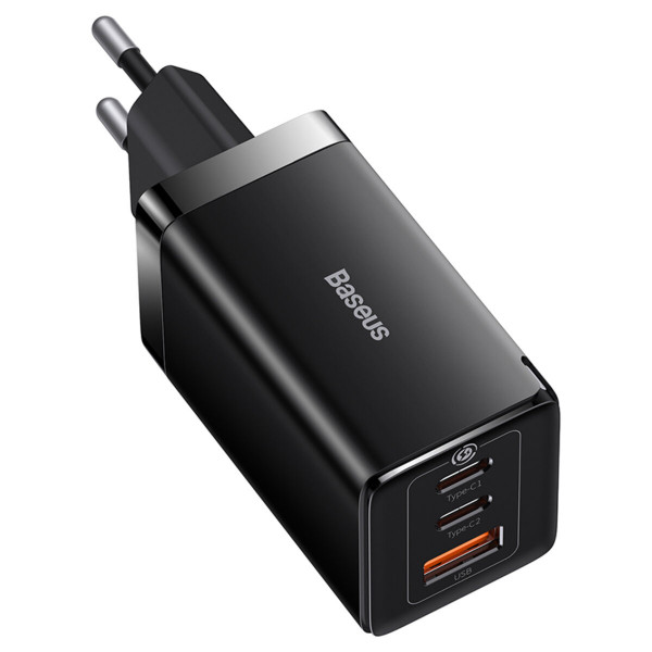 Мережевий зарядний пристрій з кабелем Baseus GaN5 Pro Fast Charger 2C+U 65W  EU  Black(Baseus Xiaobai charging Cable Type-C  to Type-C 100W)