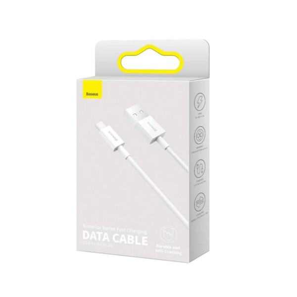 Кабель Baseus Superior Series Fast Charging Data Cable USB to Micro 2A 1m White