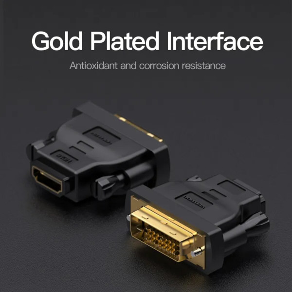 Адаптер Vention DVI(24+1) Male to HDMI Female Adapter Black (ECDB0)