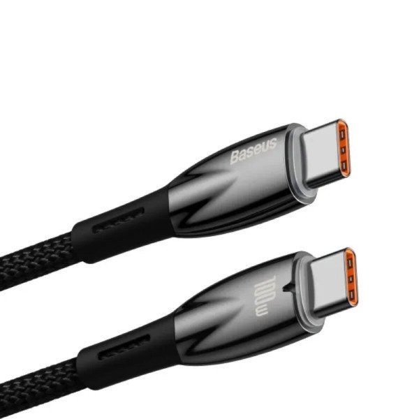 Кабель Baseus Glimmer Series Fast Charging Data Cable Type-C to Type-C 100W 2m Black