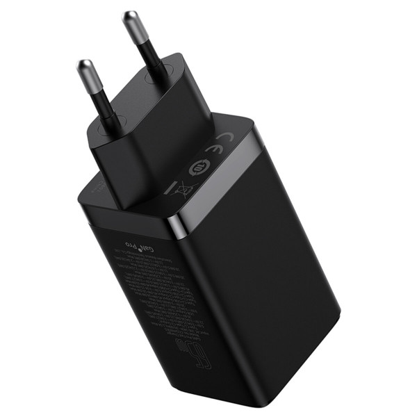 Мережевий зарядний пристрій з кабелем Baseus GaN5 Pro Fast Charger 2C+U 65W  EU  Black(Baseus Xiaobai charging Cable Type-C  to Type-C 100W)