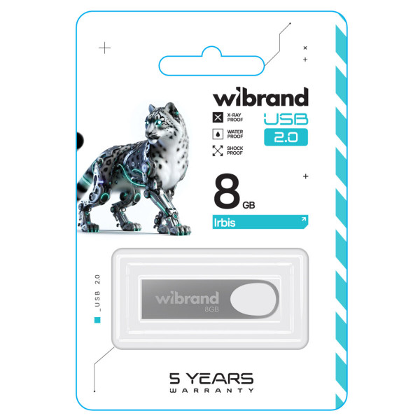 Флеш-накопичувач Wibrand USB 2.0 Irbis 8Gb Silver