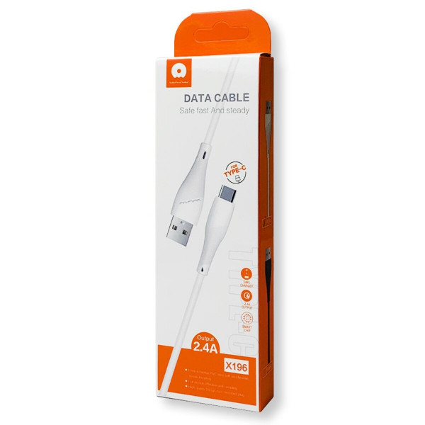 Кабель WUW-X196 USB Type-C 2,4А white