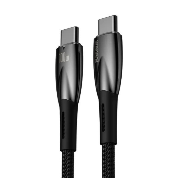 Кабель Baseus Glimmer Series Fast Charging Data Cable Type-C to Type-C 100W 2m Black