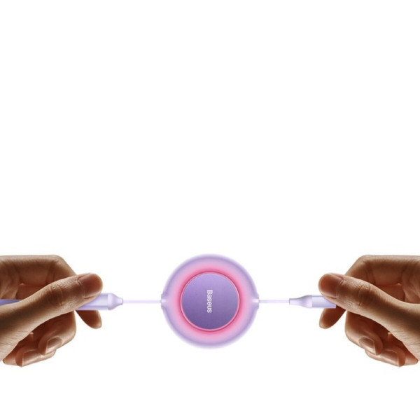 Кабель Baseus Bright Mirror 2 Series Retractable 3-in-1 Fast Charging  Data Cable Type-C to M+L+C 100W 1.1m Purple