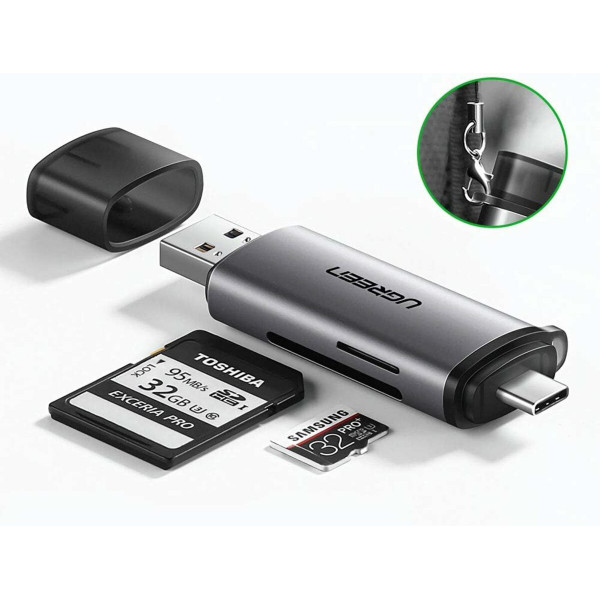Кардридер UGREEN CM185 USB-C/USB-A Card Reader (UGR-50706)