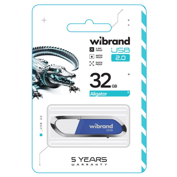 Флеш-накопичувач Wibrand USB 2.0 Aligator 32Gb Blue