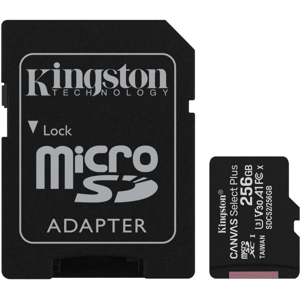 Карта пам'яті microSDXC (UHS-1) Kingston Canvas Select Plus 256Gb class 10 А1 (R-100MB/s) (adapter SD)