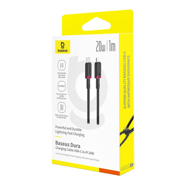 Кабель Baseus Dura Series Fast Charging Cable Type-C to iP 20W 1m Grey+Black