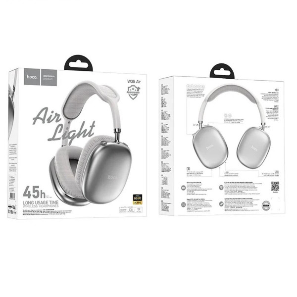 Бездротові навушники HOCO W35 Air Triumph BT headset Silver