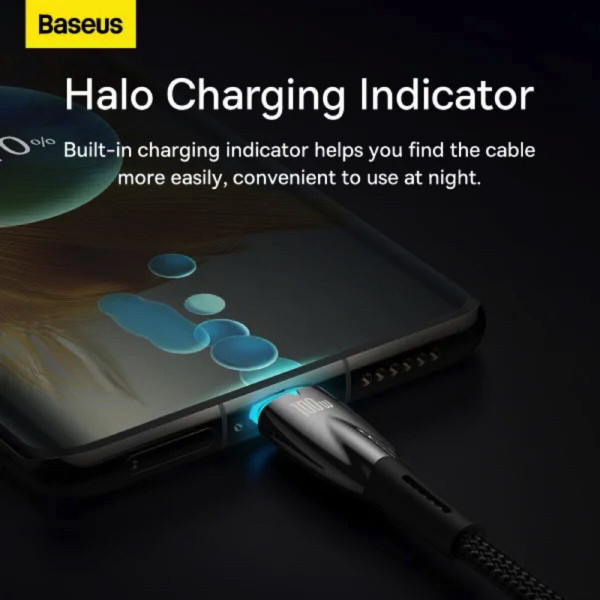 Кабель Baseus Glimmer Series Fast Charging Data Cable Type-C to Type-C 100W 2m Black