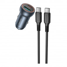 Автомобільний Зарядний Пристрій Borofone BZ32A 1USB/1USB-C QC/PD30W+Type-C to Type-C