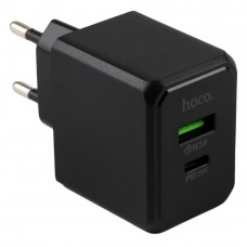 Мережевий Зарядний Пристрій Hoco CS14A 1USB-C/1USB PD/QC 20W+Type-C to Lightning