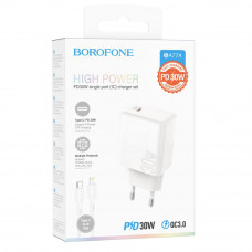Мережевий Зарядний Пристрій Borofone BA77A Insightful PD/QC 30W Type-C to Lightning М'ята упаковка