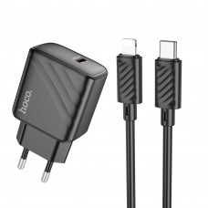 Мережевий Зарядний Пристрій Hoco CS22A 1USB-C PD/QC 30W+Type-C to Lightning