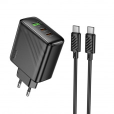 Мережевий Зарядний Пристрій Hoco CS26A 2USB-C/1USB PD/QC 45W+Type-C to Type-C