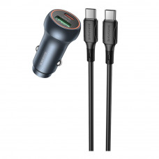 Автомобільний Зарядний Пристрій Borofone BZ32B 1USB/1USB-C QC/PD48W+Type-C to Type-C