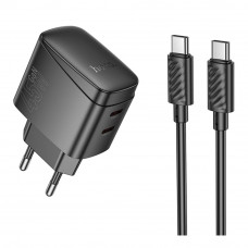Мережевий Зарядний Пристрій Hoco CS62A 2USB-C PD/QC 45W GAN+Type-C to Type-C