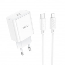 Мережевий Зарядний Пристрій Hoco C76A Pro 1USB-C PD/QC 30W+Type-C to Lightning
