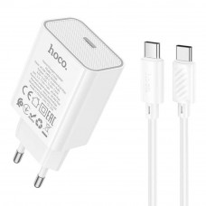 Мережевий Зарядний Пристрій Hoco C143A 1USB-C PD/QC 20W+Type-C to Type-C