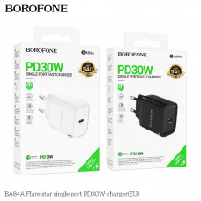 Мережевий Зарядний Пристрій Borofone BA84A 1USB-C PD/QC 30W