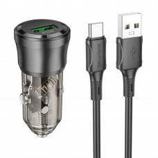Автомобільний Зарядний Пристрій Borofone BZ23 1USB QC18W+Type-C