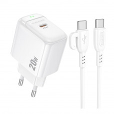 Мережевий Зарядний Пристрій Borofone BAS43A 1USB-C PD/QC 20W+Type-C to Type-C